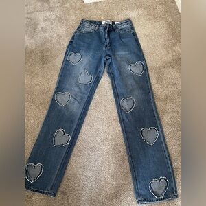 PTCL Blue Jeans with Heart sparkle Accents